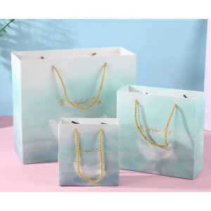 羽毛綠色小號禮品袋